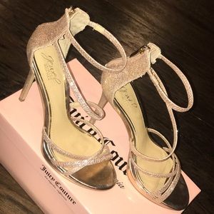 Jewel Badgley Mischka Rose Gokd Stilettos size 7.5